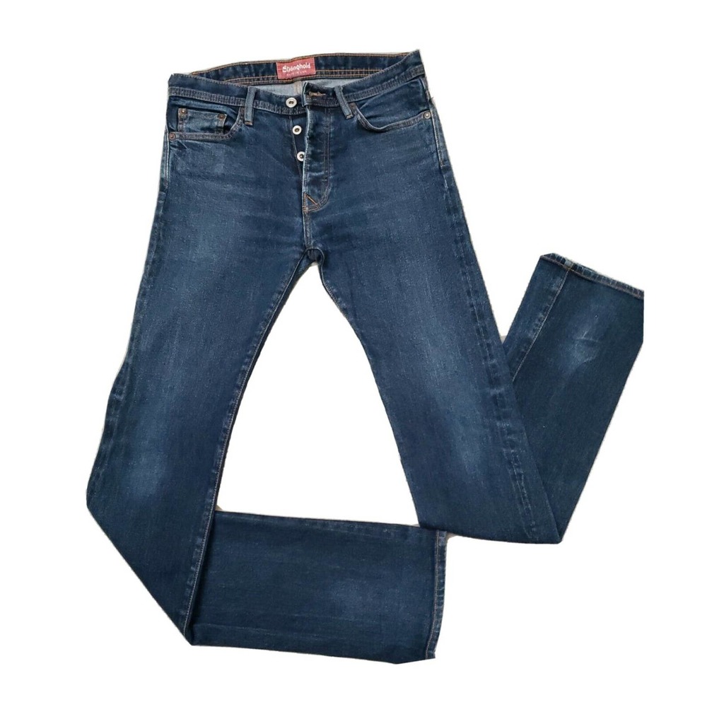 Stronghold Jeans Mens Selvedge Dark Wash Denim Cotton Made In USA 31( 30×36)